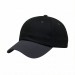USA-made 6U Black-Dark Gray Polycotton Twill baseball cap, 3q view, manufactured in Newark NJ