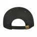 USA-made 6U Black-Dark Gray Polycotton Twill baseball cap, back view, manufactured in Newark NJ