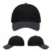 USA-made 6U Black-Dark Gray Polycotton Twill baseball cap, virtual view, manufactured in Newark NJ