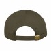 USA-made 6U Olive Polycotton Twill baseball cap, back view, manufactured in Newark NJ