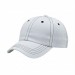 USA-made 6U White-Black Polycotton Twill baseball cap, 3q view, manufactured in Newark NJ