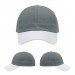 USA-made 6U Light Gray-White Polycotton Twill baseball cap, virtual view, manufactured in Newark NJ