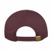USA-made 6U Burgundy Polycotton Twill baseball cap, back view, manufactured in Newark NJ