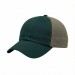 USA-made 6U Hunter Green-Khaki Polycotton Twill baseball cap, 3q view, manufactured in Newark NJ