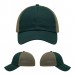 USA-made 6U Hunter Green-Khaki Polycotton Twill baseball cap, virtual view, manufactured in Newark NJ