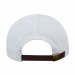 USA-made 6U White-Royal Blue Polycotton Twill baseball cap, back view, manufactured in Newark NJ