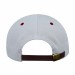 USA-made 6U White-Red Polycotton Twill baseball cap, back view, manufactured in Newark NJ