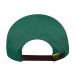 USA-made 6U Kelly Green Polycotton Twill baseball cap, back view, manufactured in Newark NJ