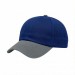 USA-made 6U Royal Blue-Light Gray Polycotton Twill baseball cap, 3q view, manufactured in Newark NJ