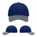 USA-made 6U Royal Blue-Light Gray Polycotton Twill baseball cap, virtual view, manufactured in Newark NJ
