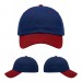 USA-made 6U Royal Blue-Red Polycotton Twill baseball cap, virtual view, manufactured in Newark NJ