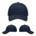USA-made 6U Navy-Athletic Gold Polycotton Twill baseball cap, virtual view, manufactured in Newark NJ