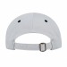 USA-made 6U White-Black Polycotton Twill baseball cap, back view, manufactured in Newark NJ
