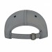 USA-made 6U Light Gray-Navy Polycotton Twill baseball cap, back view, manufactured in Newark NJ