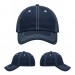 USA-made 6U Navy-White Polycotton Twill baseball cap, virtual view, manufactured in Newark NJ