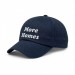 USA-made 6U Navy Polycotton Twill baseball cap, decorated view, manufactured in Newark NJ