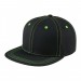 USA-made 6H Black-Safety Green Diamond Pro baseball cap, 3q view, manufactured in Newark NJ