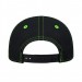USA-made 6H Black-Safety Green Diamond Pro baseball cap, back view, manufactured in Newark NJ