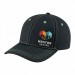 USA-made 6H Black-Safety Green Diamond Pro baseball cap, decorated view, manufactured in Newark NJ
