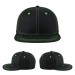 USA-made 6H Black-Safety Green Diamond Pro baseball cap, virtual view, manufactured in Newark NJ