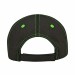 USA-made 6H Black-Safety Green Diamond Pro baseball cap, back view, manufactured in Newark NJ