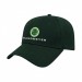 USA-made 6L Hunter Green Diamond Pro baseball cap, decorated view, manufactured in Newark NJ