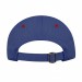 USA-made 6S Royal Blue-Red Diamond Pro baseball cap, back view, manufactured in Newark NJ
