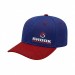 USA-made 6S Royal Blue-Red Diamond Pro baseball cap, decorated view, manufactured in Newark NJ