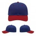 USA-made 6S Royal Blue-Red Diamond Pro baseball cap, virtual view, manufactured in Newark NJ