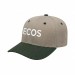 USA-made 6S Putty-Hunter Green Diamond Pro baseball cap, decorated view, manufactured in Newark NJ