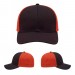 USA-made 6S Navy-Orange Diamond Pro baseball cap, virtual view, manufactured in Newark NJ