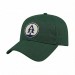USA-made 6L Hunter Green Domestic Twill baseball cap, decorated view, manufactured in Newark NJ