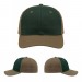 USA-made 6S Hunter Green-Khaki Domestic Twill baseball cap, virtual view, manufactured in Newark NJ