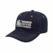 USA-made 6S Navy-Khaki Domestic Twill baseball cap, decorated view, manufactured in Newark NJ