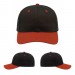 USA-made 6S Black-Orange Domestic Twill baseball cap, virtual view, manufactured in Newark NJ