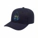 USA-made 6S Navy Domestic Twill baseball cap, decorated view, manufactured in Newark NJ