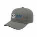 USA-made 6S Light Gray-Black Domestic Twill baseball cap, decorated view, manufactured in Newark NJ