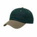 USA-made 6U Hunter Green-Khaki Domestic Twill baseball cap, 3q view, manufactured in Newark NJ