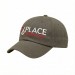 USA-made 6U Khaki Domestic Twill baseball cap, decorated view, manufactured in Newark NJ