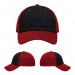 USA-made 6U Black-Red Domestic Twill baseball cap, virtual view, manufactured in Newark NJ
