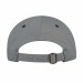 USA-made 6U Light Gray-Black Domestic Twill baseball cap, back view, manufactured in Newark NJ