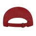 USA-made 6U Red Domestic Twill baseball cap, back view, manufactured in Newark NJ