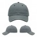 USA-made 6U Light Gray-Black Domestic Twill baseball cap, virtual view, manufactured in Newark NJ