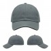 USA-made 6U Light Gray-Black Domestic Twill baseball cap, virtual view, manufactured in Newark NJ
