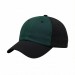 USA-made 6U Hunter Green-Black Domestic Twill baseball cap, 3q view, manufactured in Newark NJ