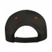 USA-made 6U Black-Orange Domestic Twill baseball cap, back view, manufactured in Newark NJ