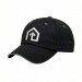 USA-made 6U Black-Light Gray Domestic Twill baseball cap, decorated view, manufactured in Newark NJ