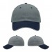 USA-made 6U Light Gray-Navy Domestic Twill baseball cap, virtual view, manufactured in Newark NJ
