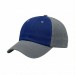 USA-made 6U Royal Blue-Light Gray Domestic Twill baseball cap, 3q view, manufactured in Newark NJ