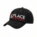 USA-made 6U Black-Light Gray Domestic Twill baseball cap, decorated view, manufactured in Newark NJ